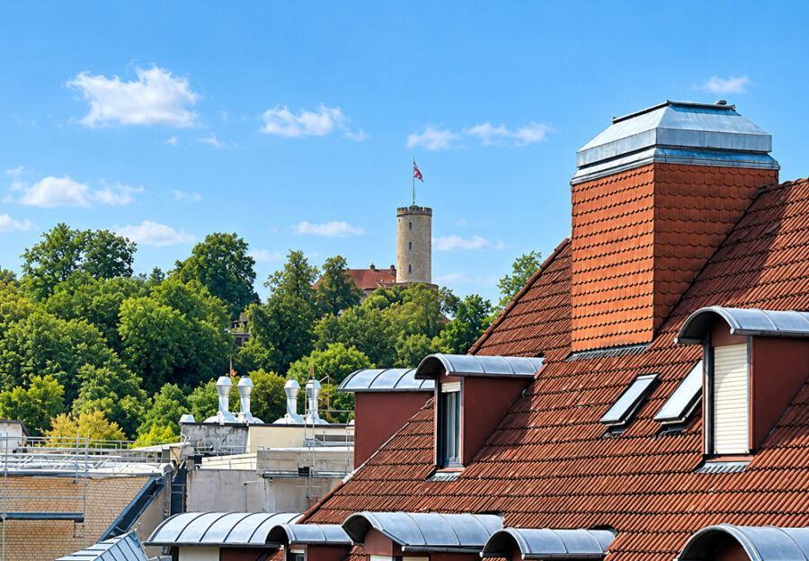 Bielefeld-Altstadt Maisonette Wohnung mit traumhafter Aussicht zur Sparrenburg - Aussicht Sparrenburg